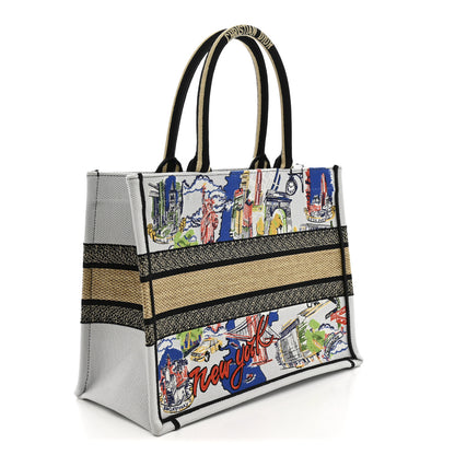 Christian Dior Canvas Embroidered Medium New York Book Tote Multicolor 3 of 13