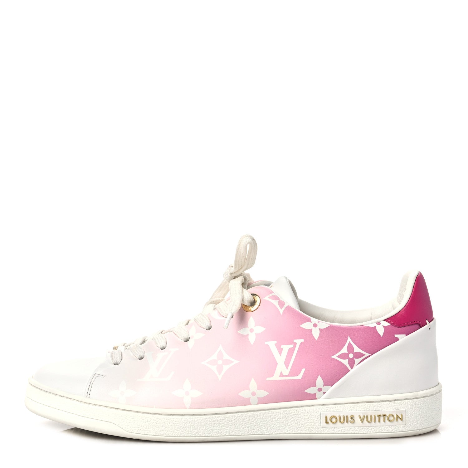 Louis Vuitton Calfskin Monogram Frontrow Sneakers 37.5 White Pink 1 of 9