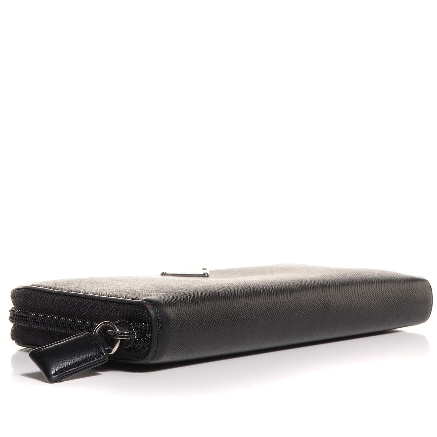 Saffiano Triangle Zip Around Wallet Nero Black