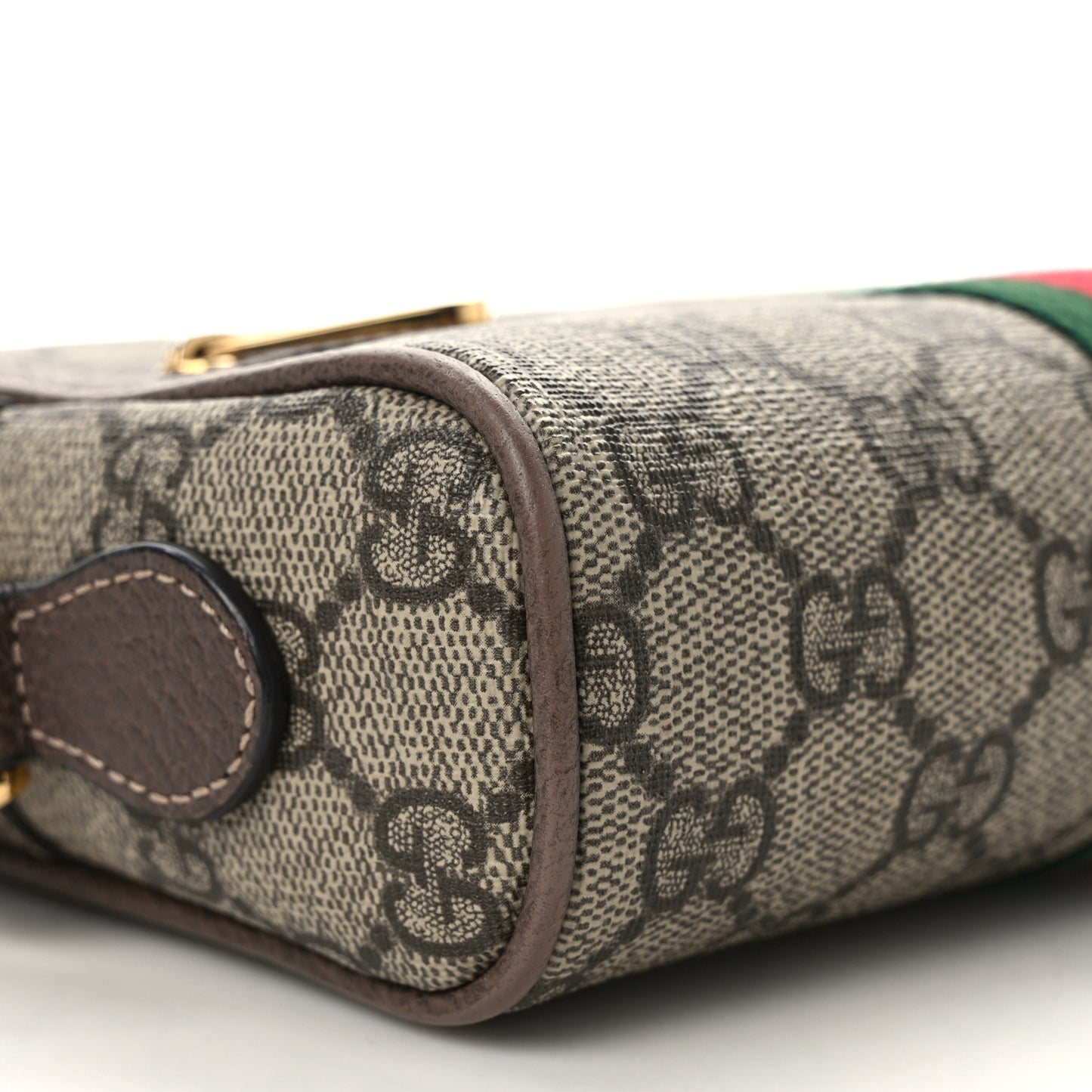 GG Supreme Monogram Web Mini Ophidia Shoulder Bag Brown