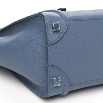 Celine Drummed Calfskin Micro Luggage Slate 8 of 10