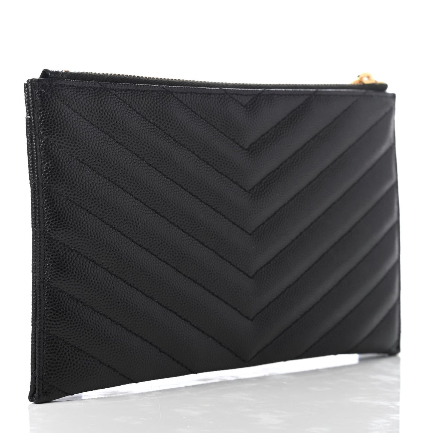 Grain De Poudre Chevron Monogram Bill Pouch Black