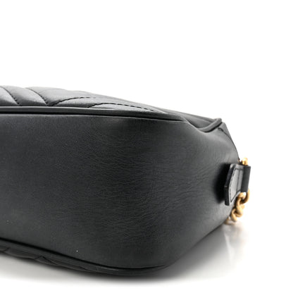 Gucci Calfskin Matelasse Small GG Marmont Chain Shoulder Bag Black 10 of 10