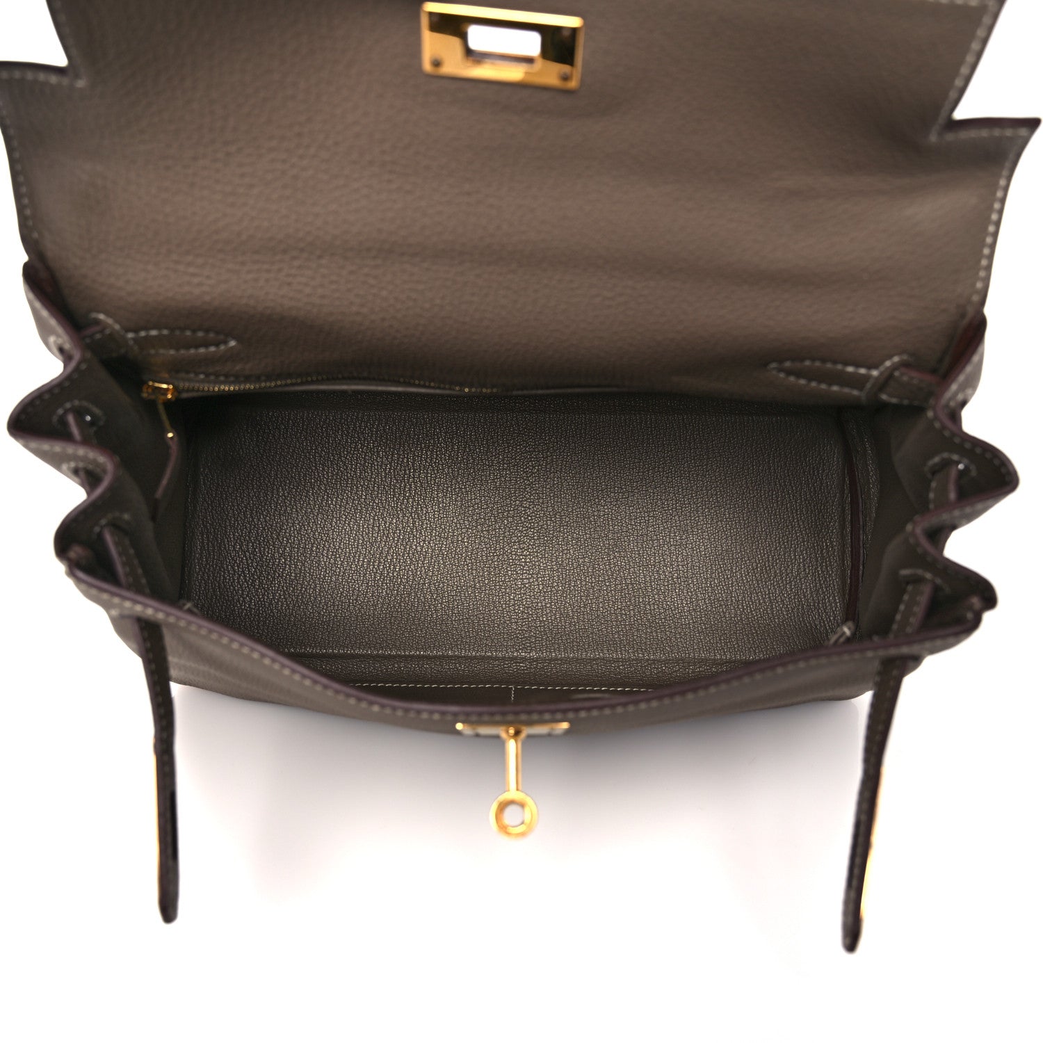 Hermes Togo Kelly Retourne 28 Etoupe 15 of 40