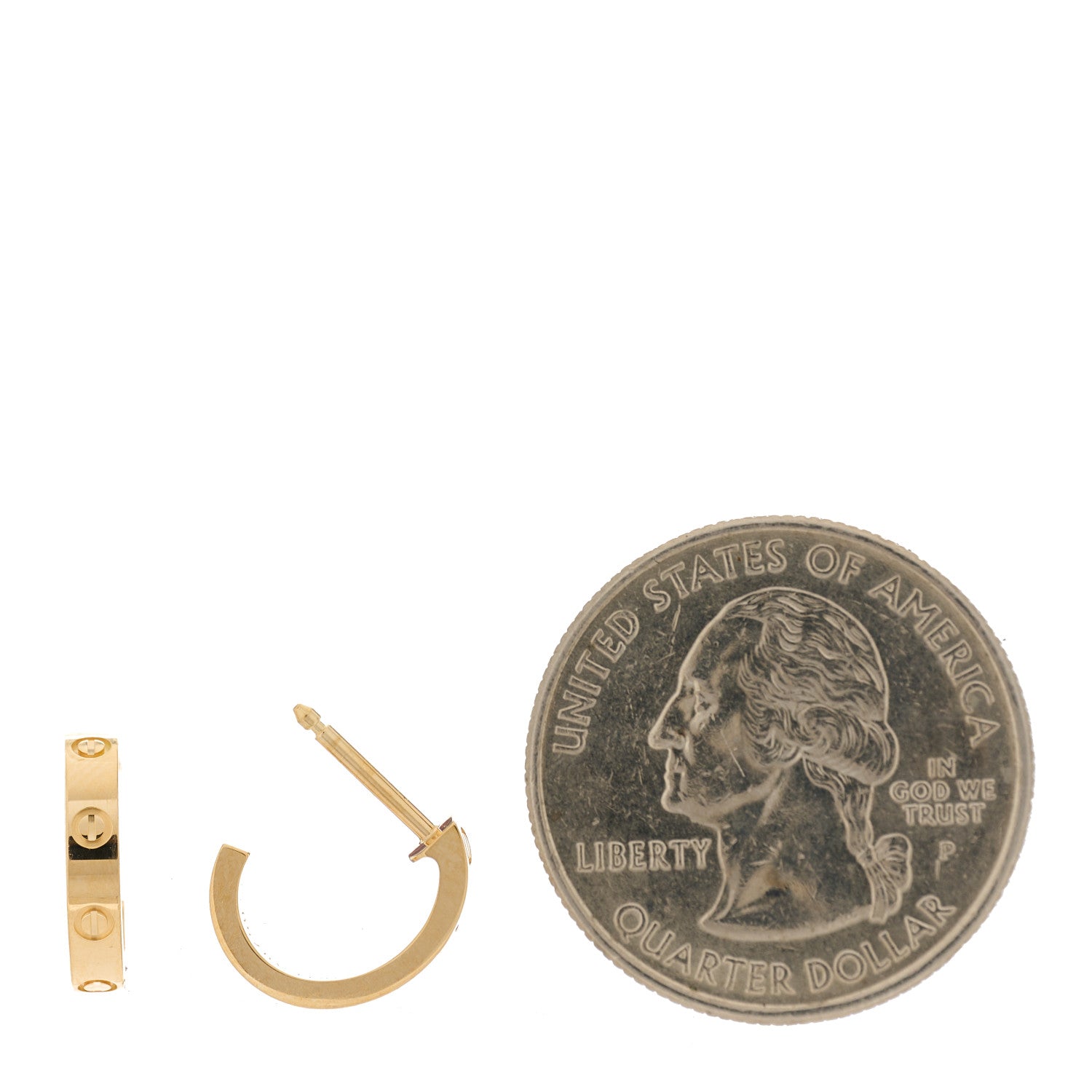 Cartier 18K Yellow Gold Small LOVE Hoop Earrings 2 of 8
