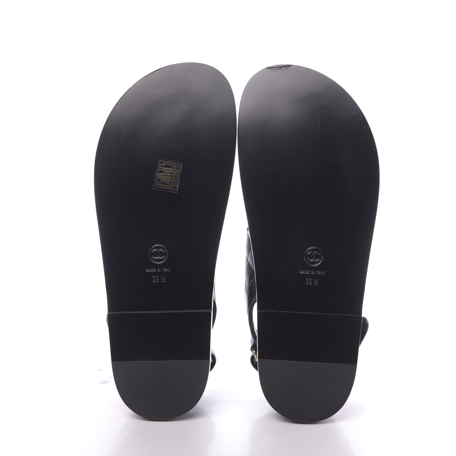Chanel Grained Calfskin Velcro Dad Sandals 39.5 Black 10 of 13