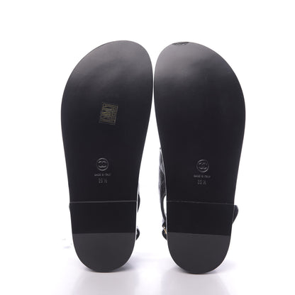 Chanel Grained Calfskin Velcro Dad Sandals 39.5 Black 10 of 13