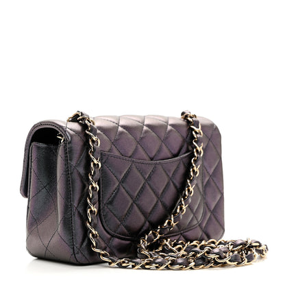 Chanel Iridescent Lambskin Quilted Mini Rectangular Flap Black 3 of 9