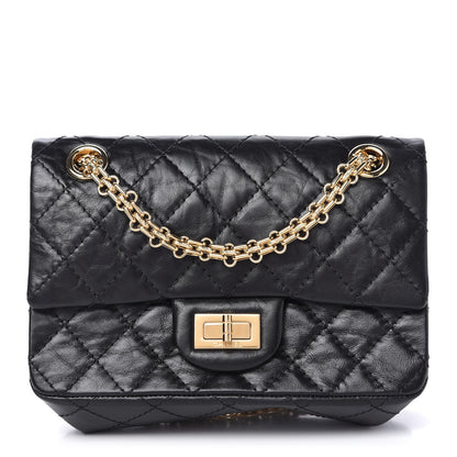 Chanel Aged Calfskin Quilted 2.55 Reissue Mini Flap Black 1 of 11