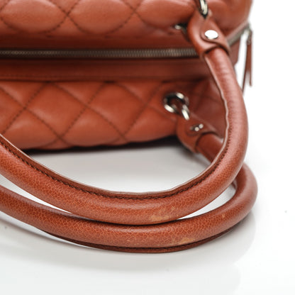 Chanel Caviar Quilted Timeless Bowler Orange 10 of 10