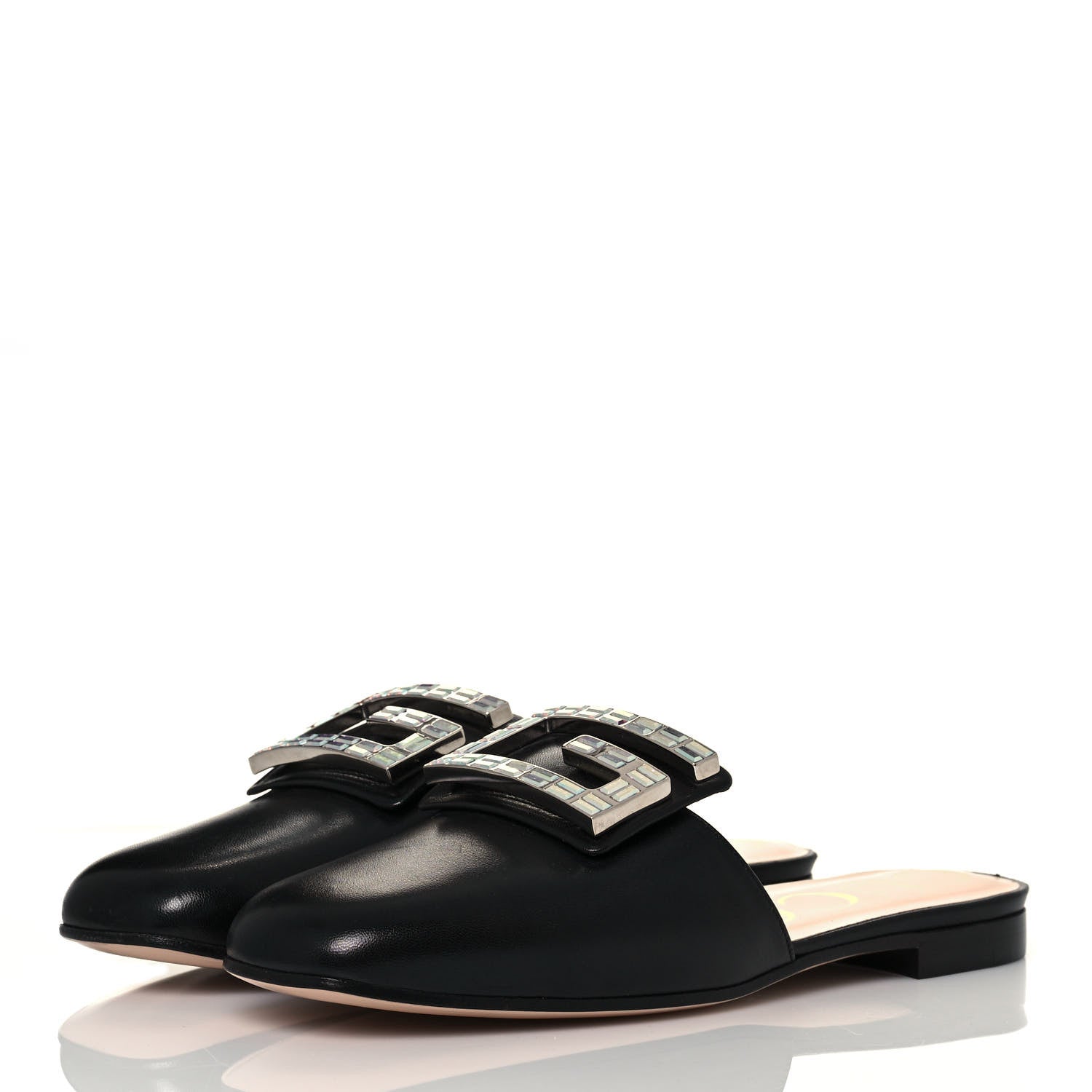 Gucci Malaga Kid Crystal Square G Madelyn Slippers 36 Black 3 of 9