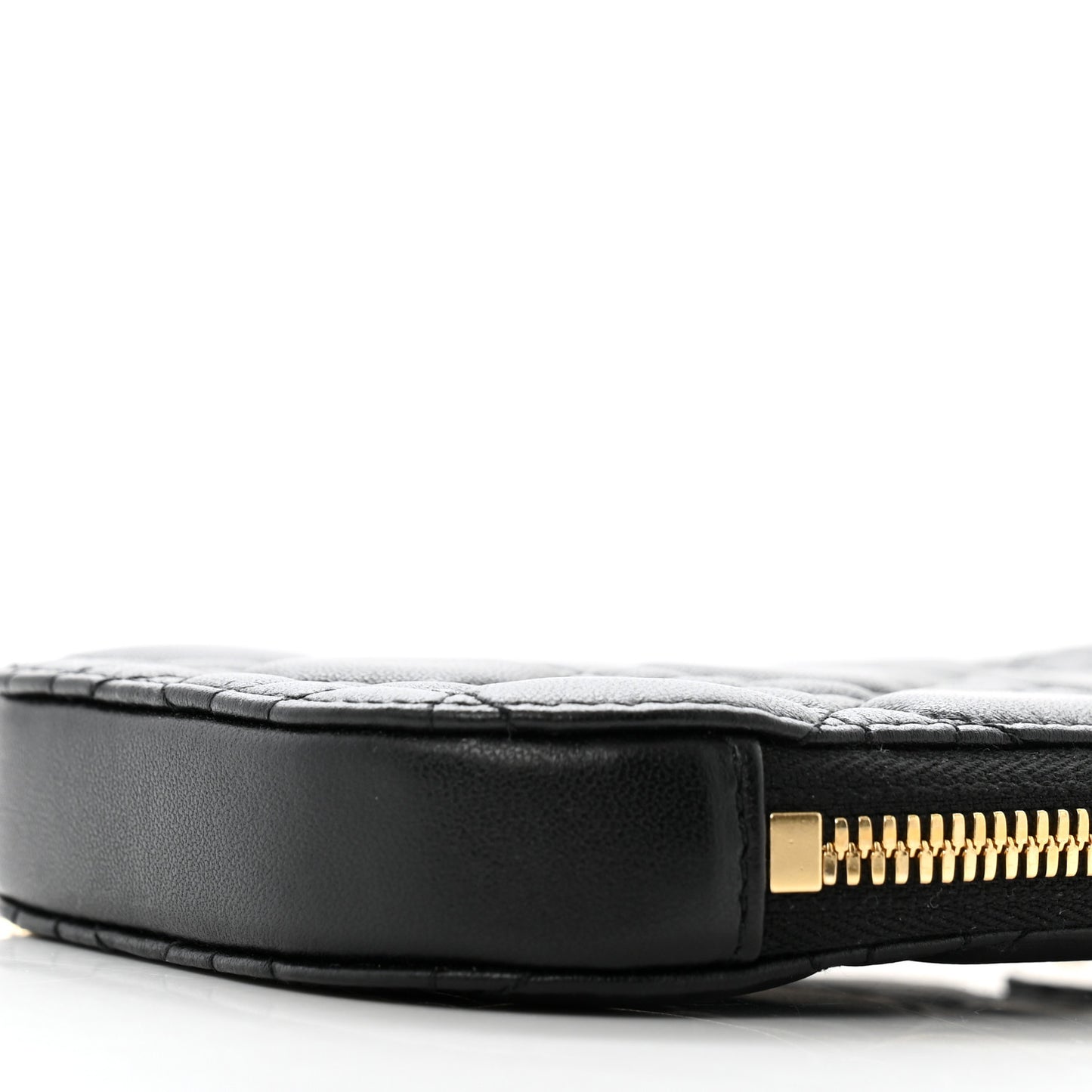 Lambskin Cannage Lady Dior Phone Holder Black