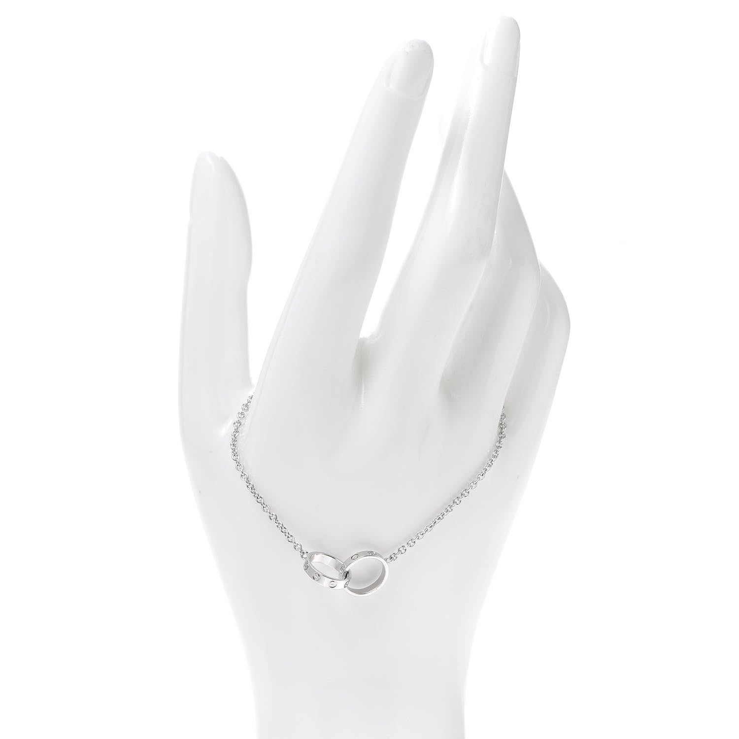 Cartier 18K White Gold Interlocking LOVE Bracelet 2 of 5