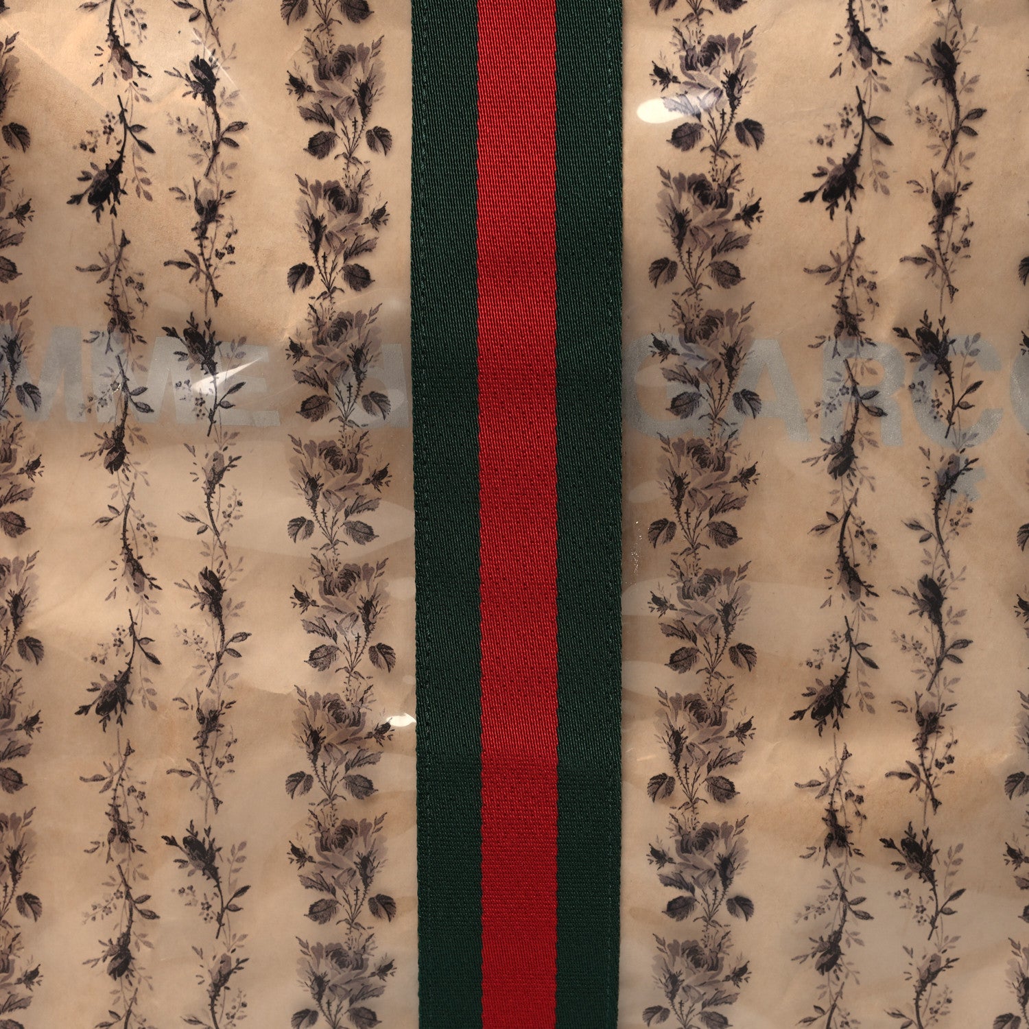 Gucci X COME DE GARCONS Plastic Web Floral Paper Shopper Tote 7 of 10