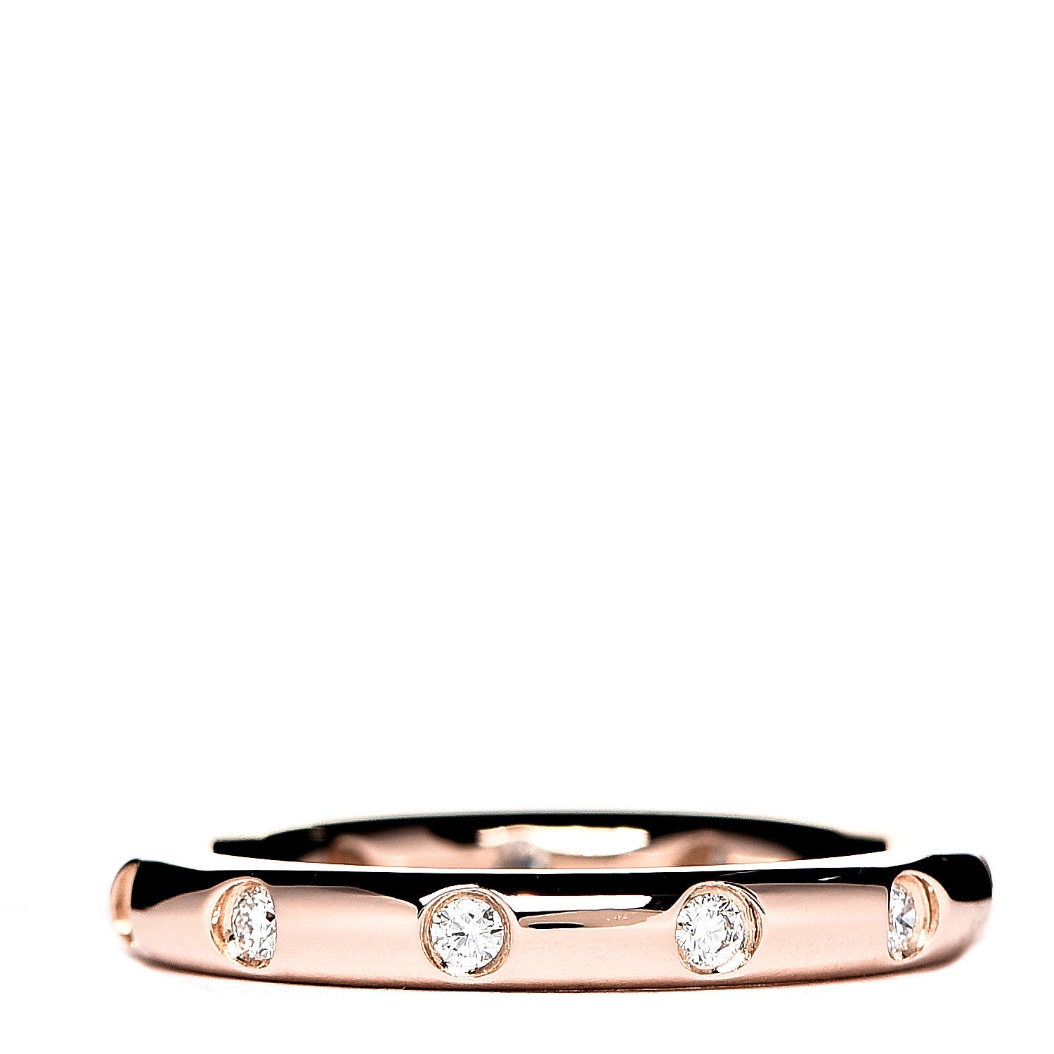 Tiffany 18K Rose Gold Diamond Bezet Band Ring 48 4.5 2 of 4