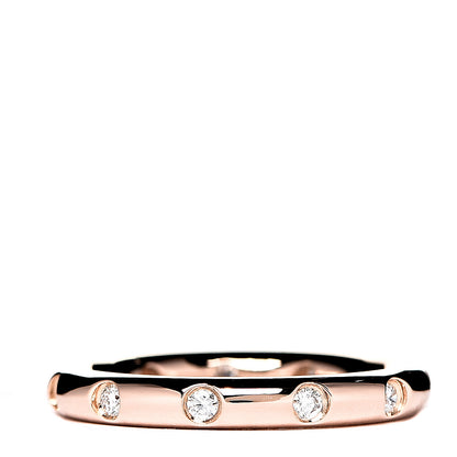 Tiffany 18K Rose Gold Diamond Bezet Band Ring 48 4.5 2 of 4