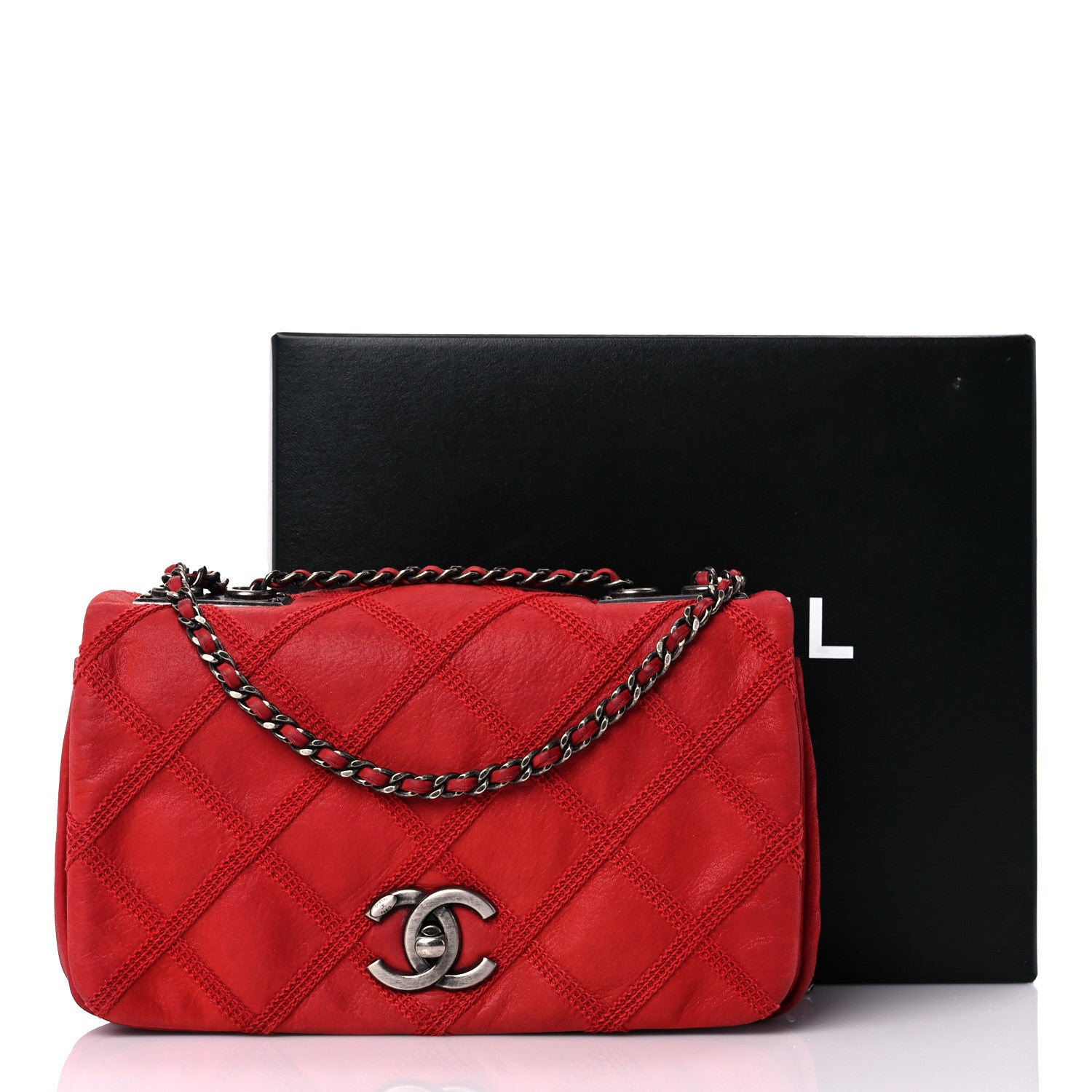 Chanel Iridescent Calfskin Diamond Stitch Small Flap Red 20 of 20