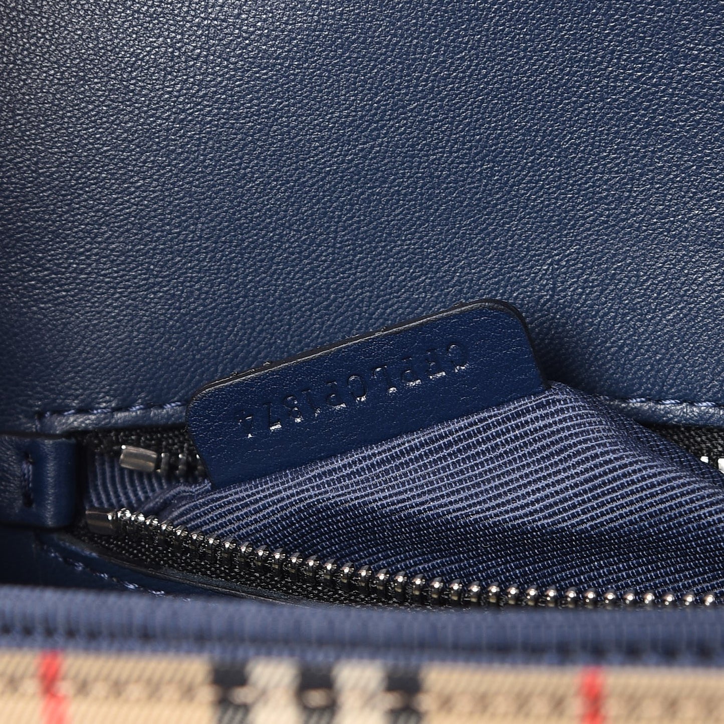Smooth Calfskin 1983 Knight Check Grommet Chain Shoulder Bag Ink Blue