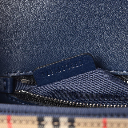 Burberry Smooth Calfskin 1983 Knight Check Grommet Chain Shoulder Bag Ink Blue 7 of 7
