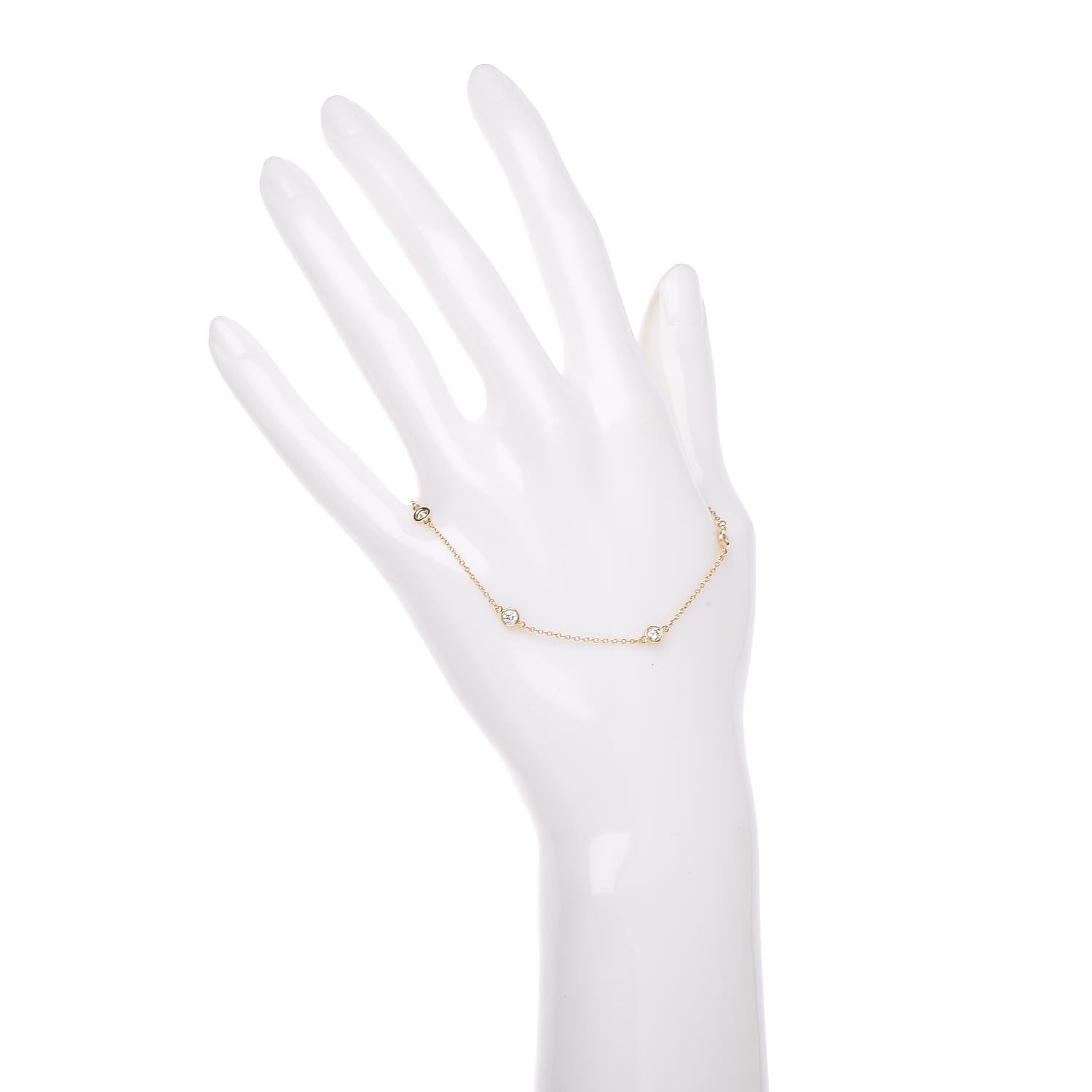 Tiffany 18K Yellow Gold Diamond .40ctw Elsa Peretti Diamonds by the Yard Station Bracelet 2 of 5