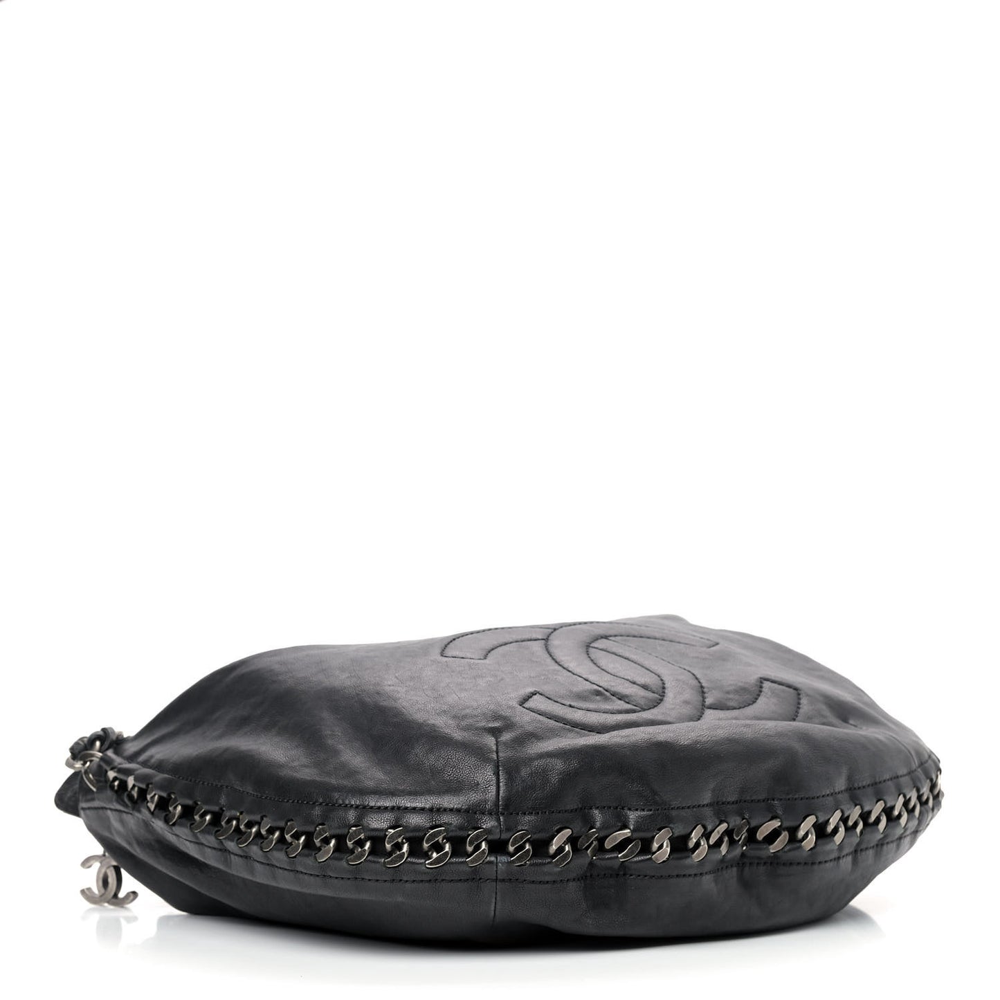 Calfskin Modern Chain Hobo Black