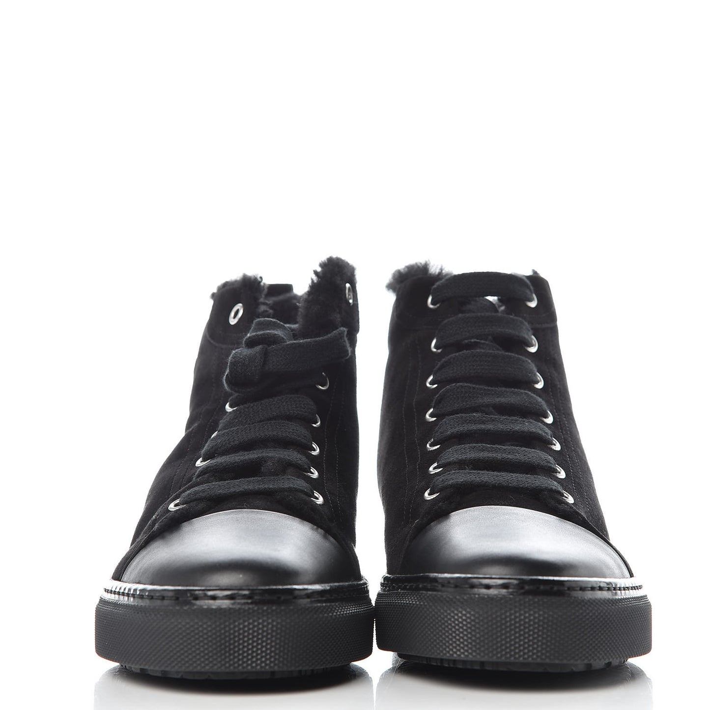 Suede Shearling Womens Jimmy High Top Sneakers 39.5 Black