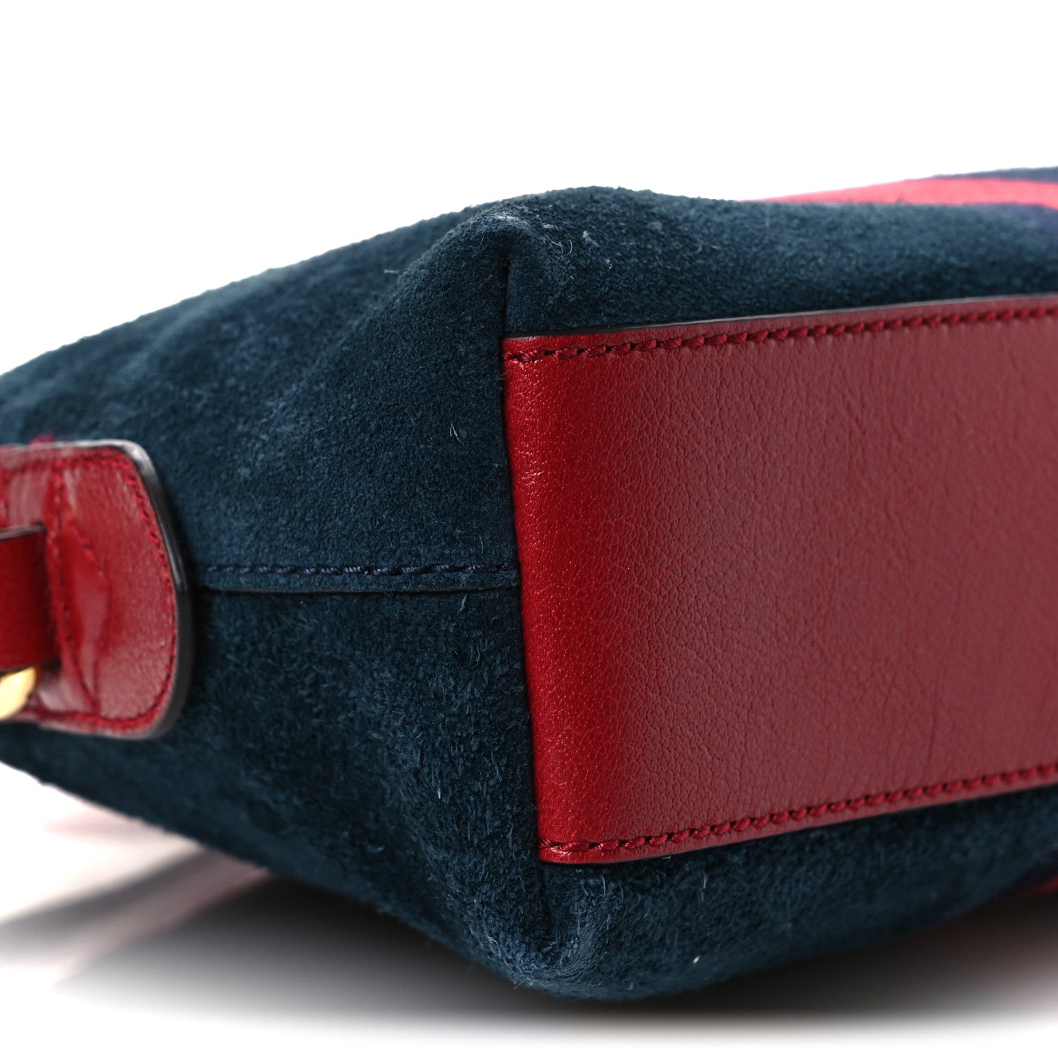 Gucci Suede Calfskin Web Small Ophidia Dome Shoulder Bag New Blue Romantic Cherry 9 of 12