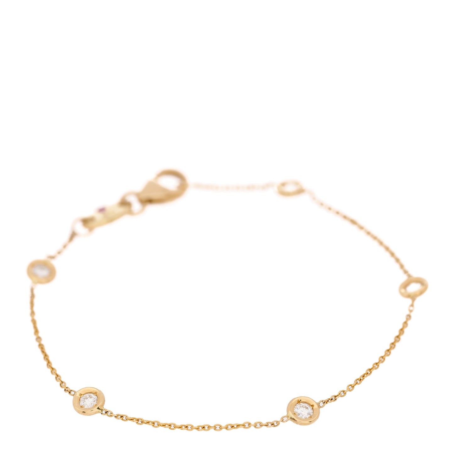 18K Yellow Gold Diamond By the Inch Five Station Bracelet