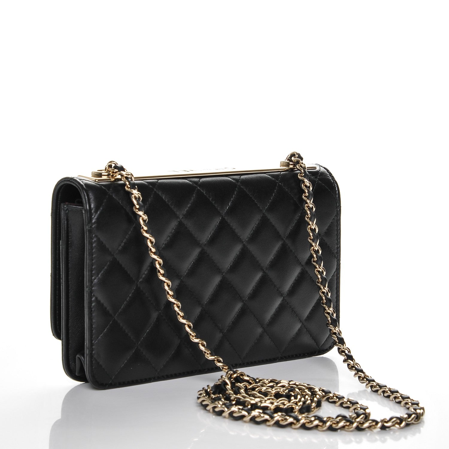 Chanel Lambskin Quilted Trendy CC Wallet On Chain WOC Black 3 of 9