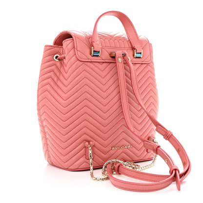 Bulgari Calfskin Quilted Serpenti Forever Backpack Pink 3 of 11