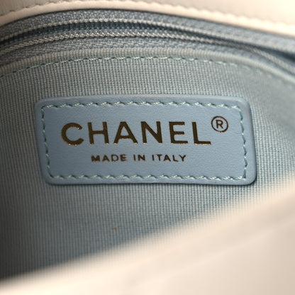Chanel Shiny Lambskin Quilted Pearl Twist Mini Square Flap White 6 of 11