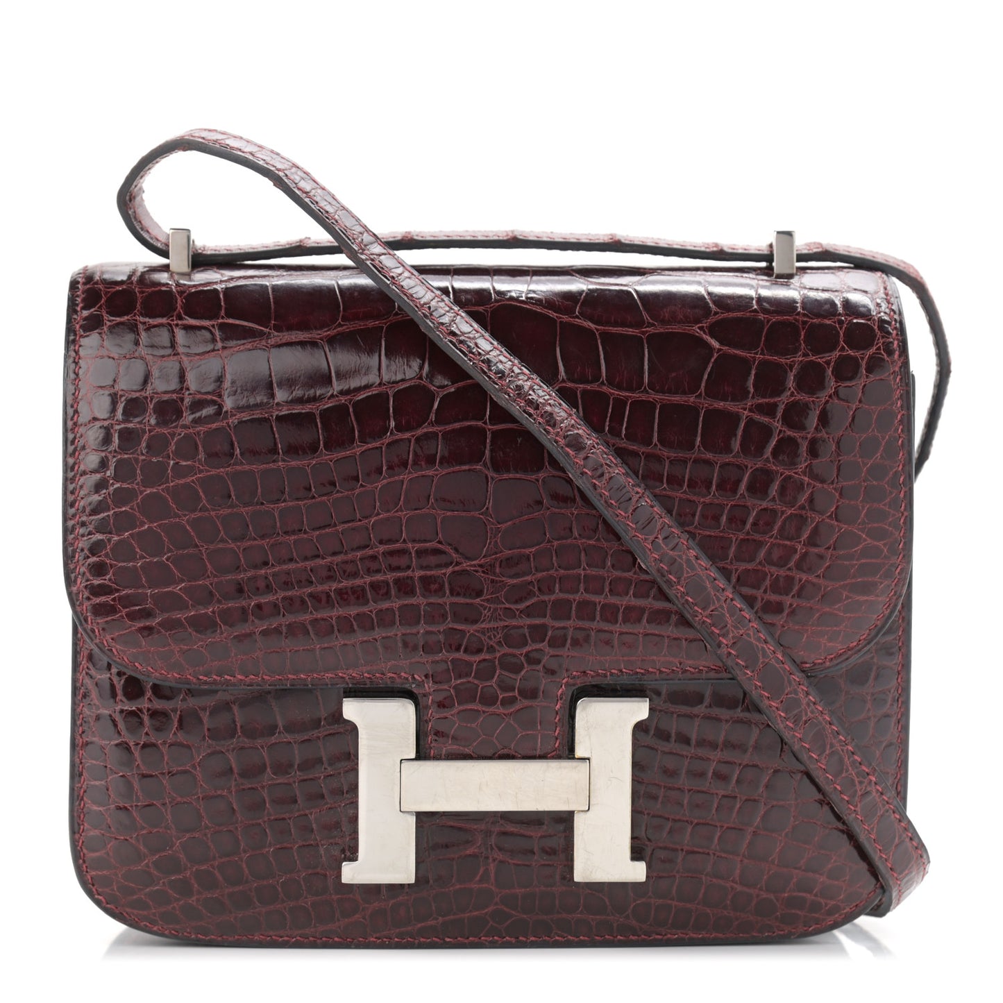 Shiny Alligator Constance 18 Rouge H