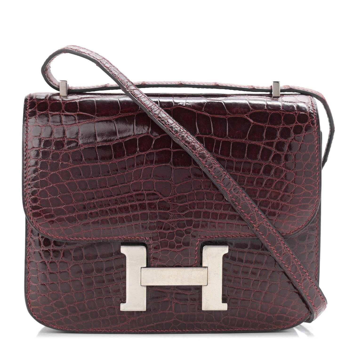 Hermes Shiny Alligator Constance 18 Rouge H 1 of 13