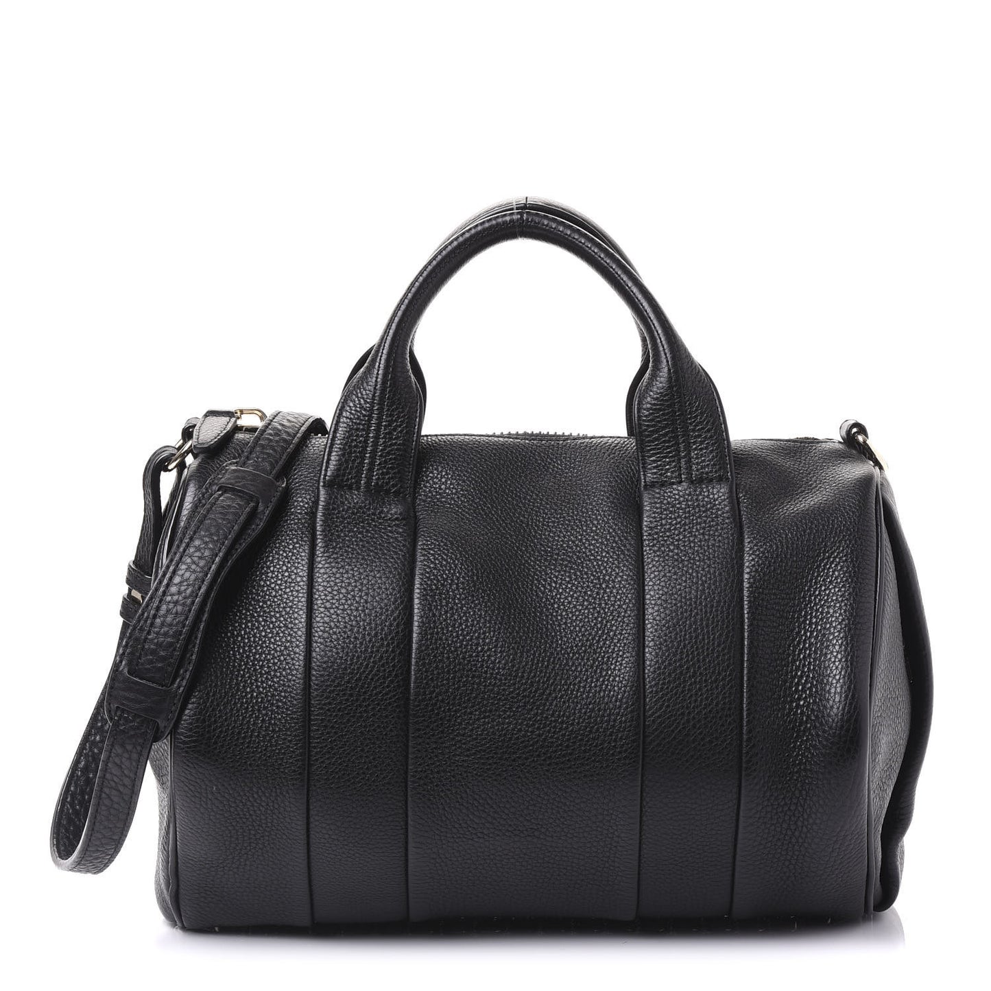 Pebbled Lambskin Rocco Black Pale Gold Hardware