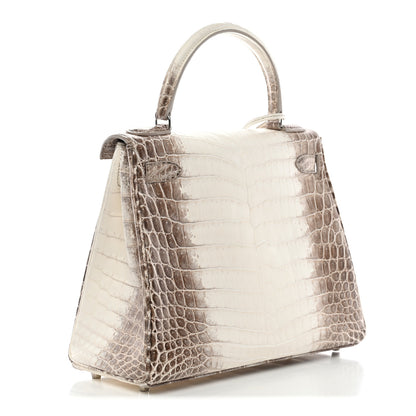 Hermes Matte Niloticus Crocodile 18K White Gold Diamond Himalaya Kelly Retourne 28 White 3 of 19
