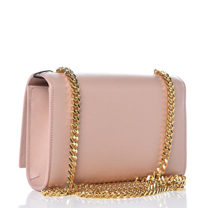 Saint Laurent Grain De Poudre Small Monogram Kate Satchel Pale Pink 3 of 8