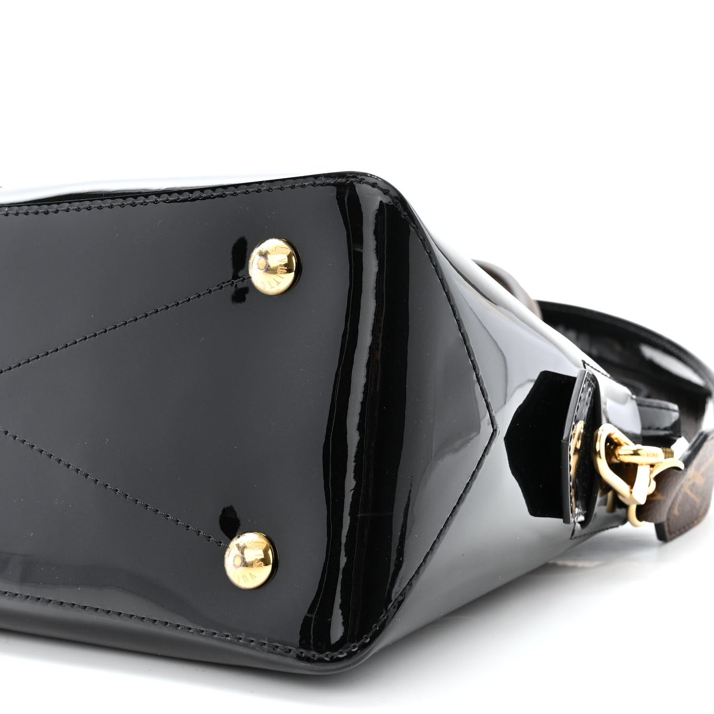 Patent Calfskin Miroir Tote Black