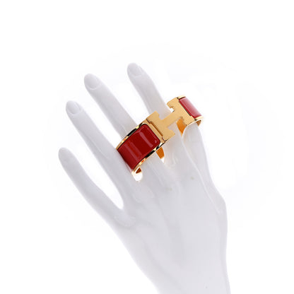 Hermes Enamel Wide Clic Clac H Bracelet PM Red 2 of 5