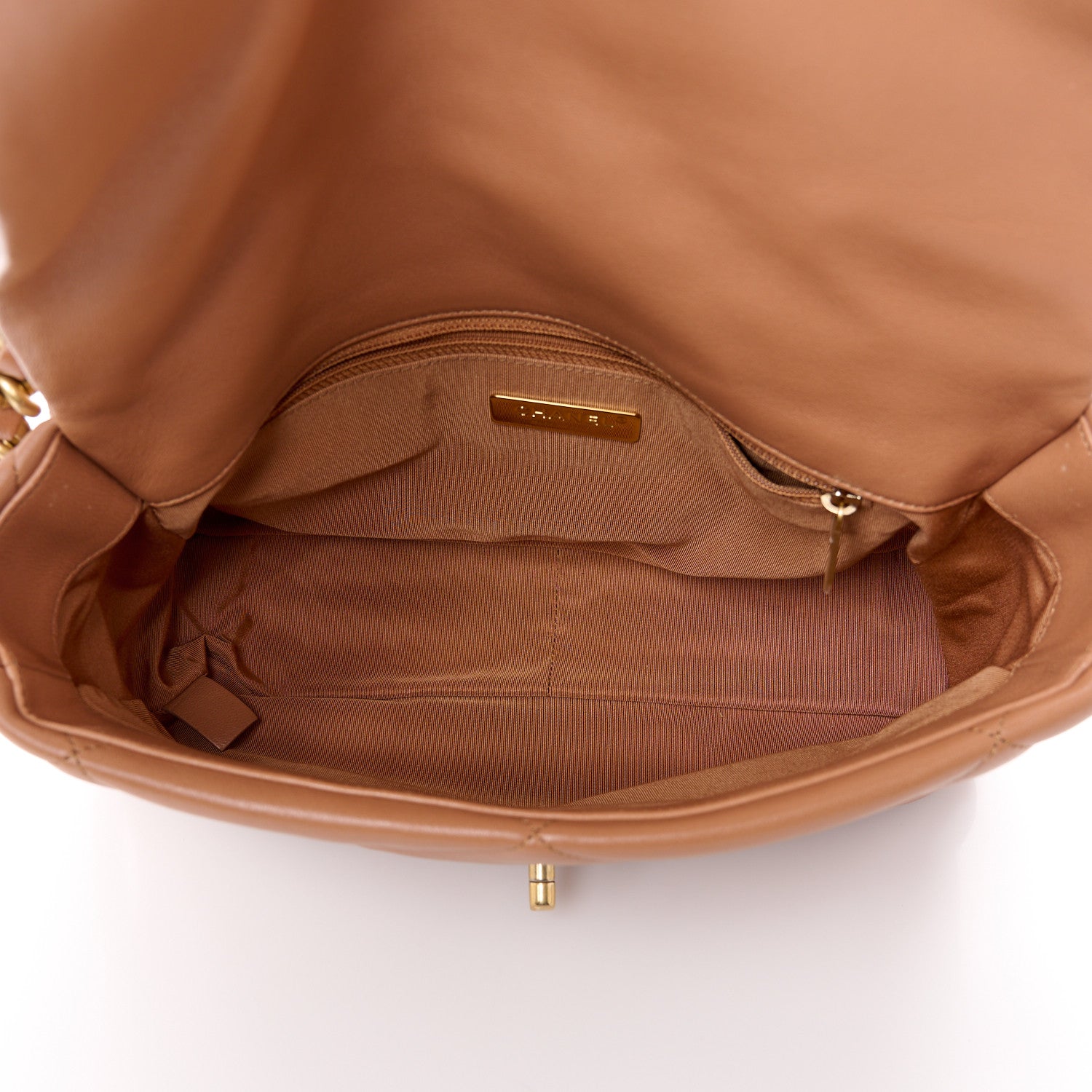 Chanel Lambskin Quilted Large Chanel 19 Flap Brown 4 of 11