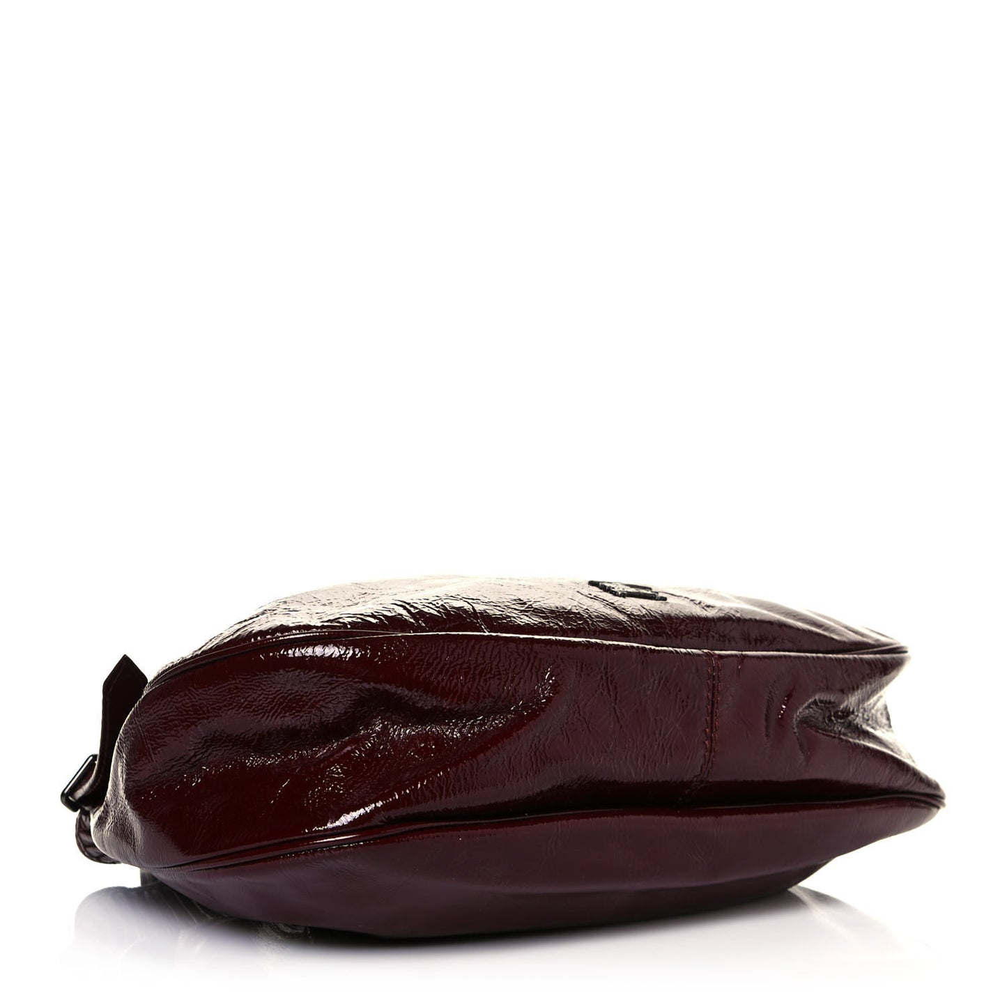 Patent Quilted Hobo Burgundy
