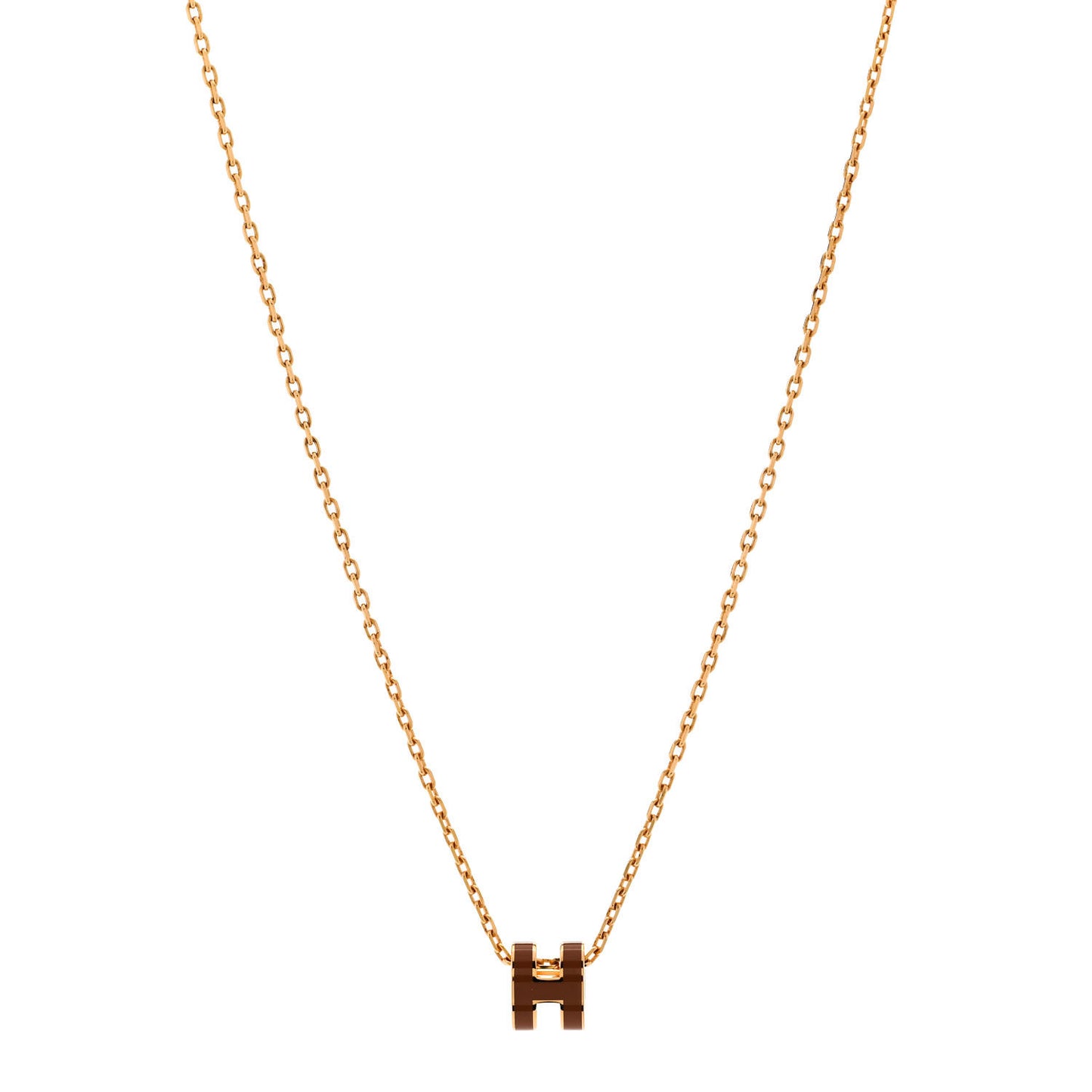 Lacquered Gold Mini Pop H Pendant Necklace New Gold