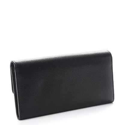Chanel Caviar Sevruga CC Large Gusset Flap Wallet Black 3 of 9