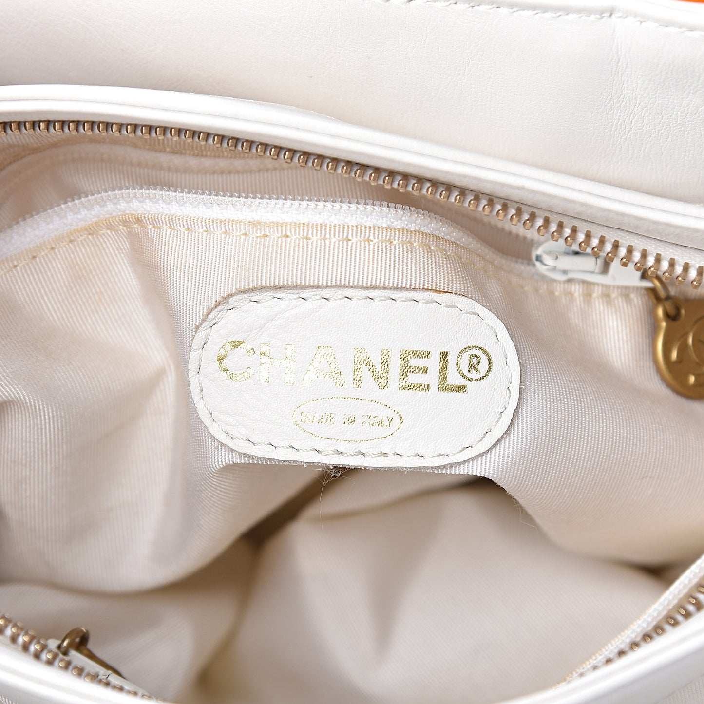 Lambskin CC Handle Tote White