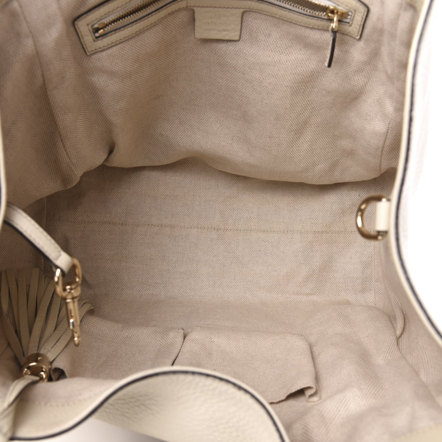 Gucci Pebbled Calfskin Medium Soho Shoulder Bag Off White 5 of 12