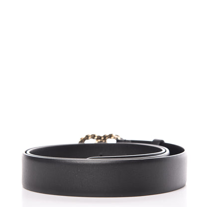 Chanel Calfskin Crystal CC Chain Belt 95 38 Black 3 of 7