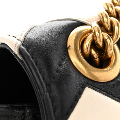 Gucci Calfskin Matelasse Medium GG Marmont Shoulder Bag Black White 15 of 15