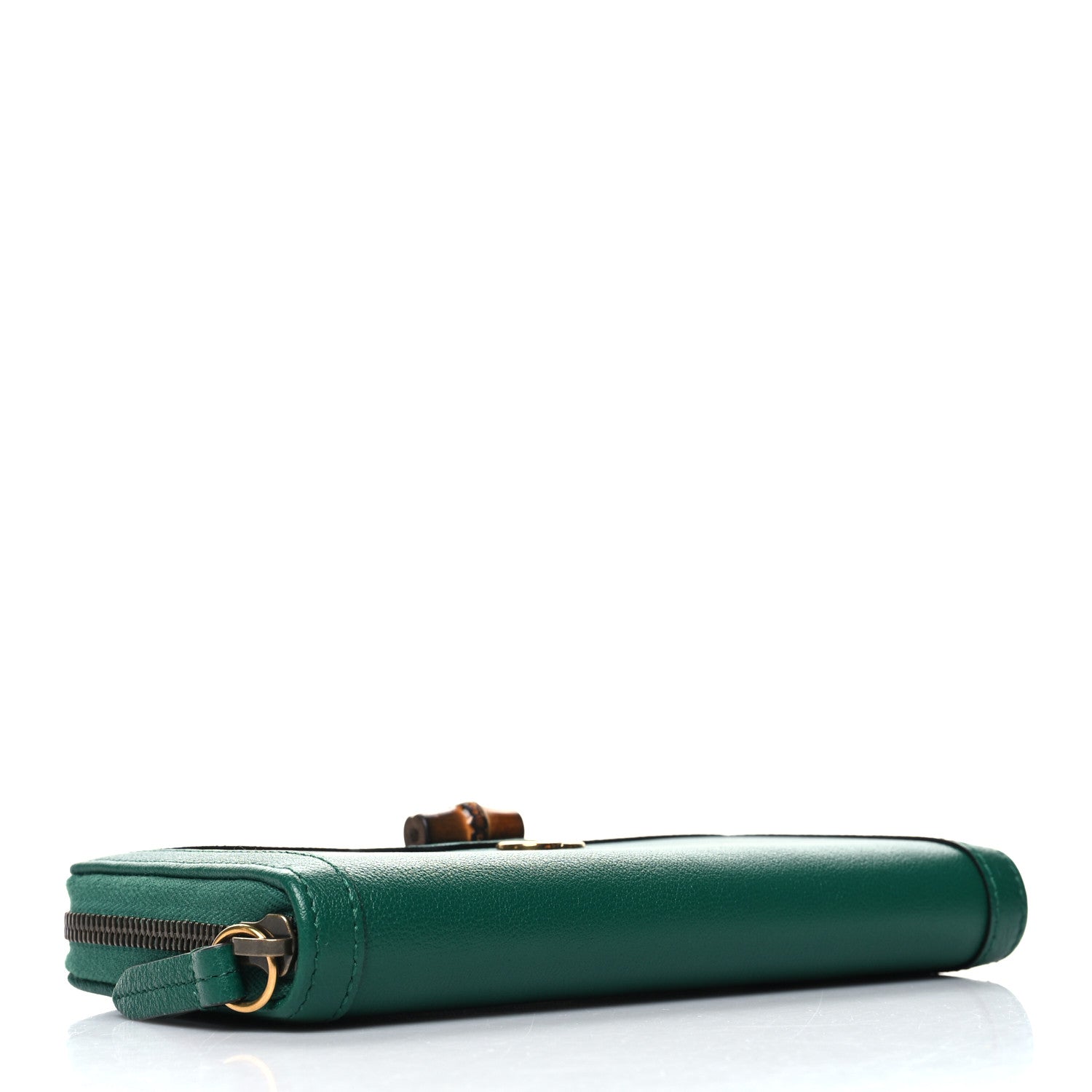 Gucci Wonka Grain Calfskin Diana Zip Around Continental Wallet Emerald 4 of 9