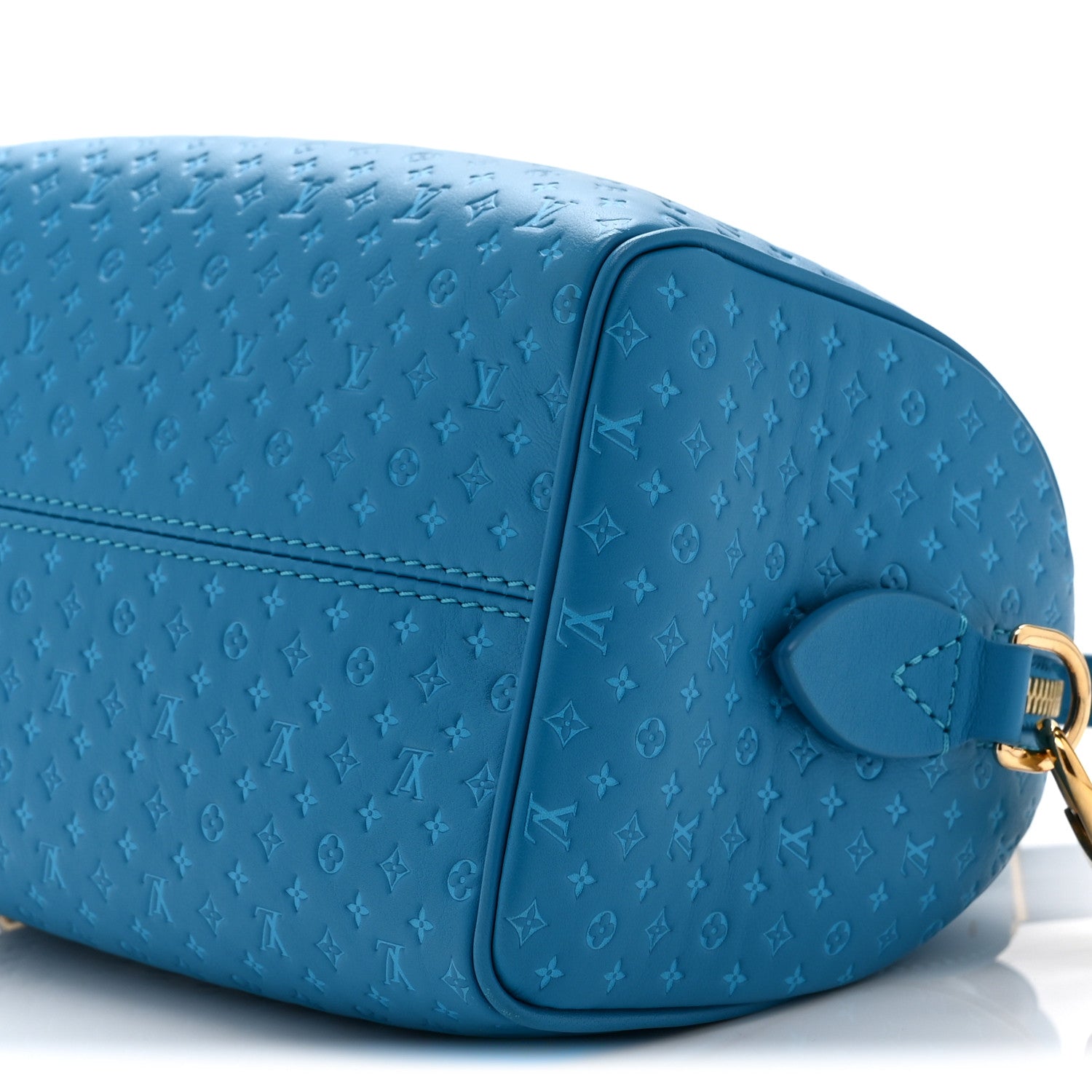 Louis Vuitton Calfskin Nanogram Embossed Speedy Bandouliere 20 Blue 9 of 9