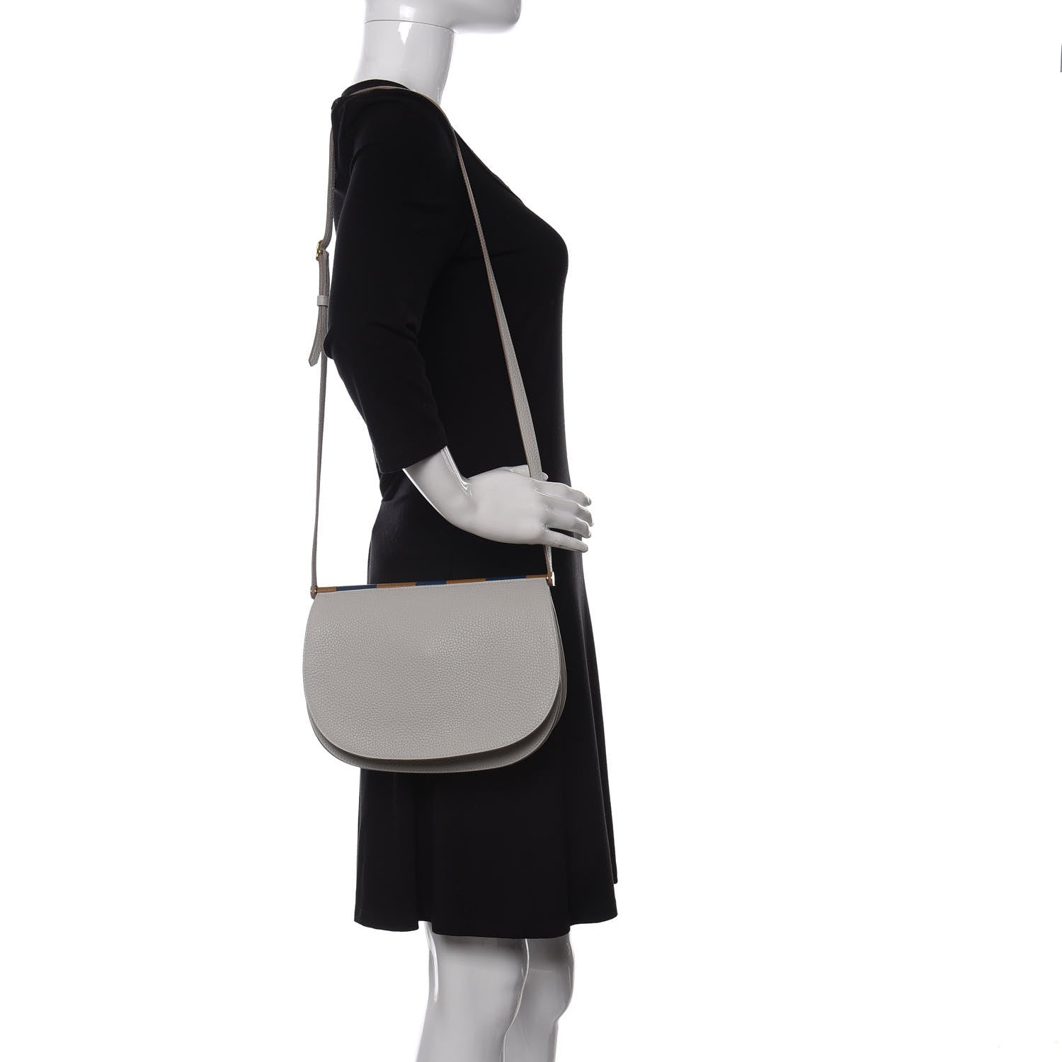 Hermes Taurillon Clemence Chevre Mysore Saut 25 Gris Perle 2 of 11
