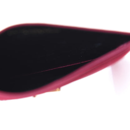 Saint Laurent Grain De Poudre Matelasse Chevron Monogram Credit Card Case Fresh Fuxia 5 of 8